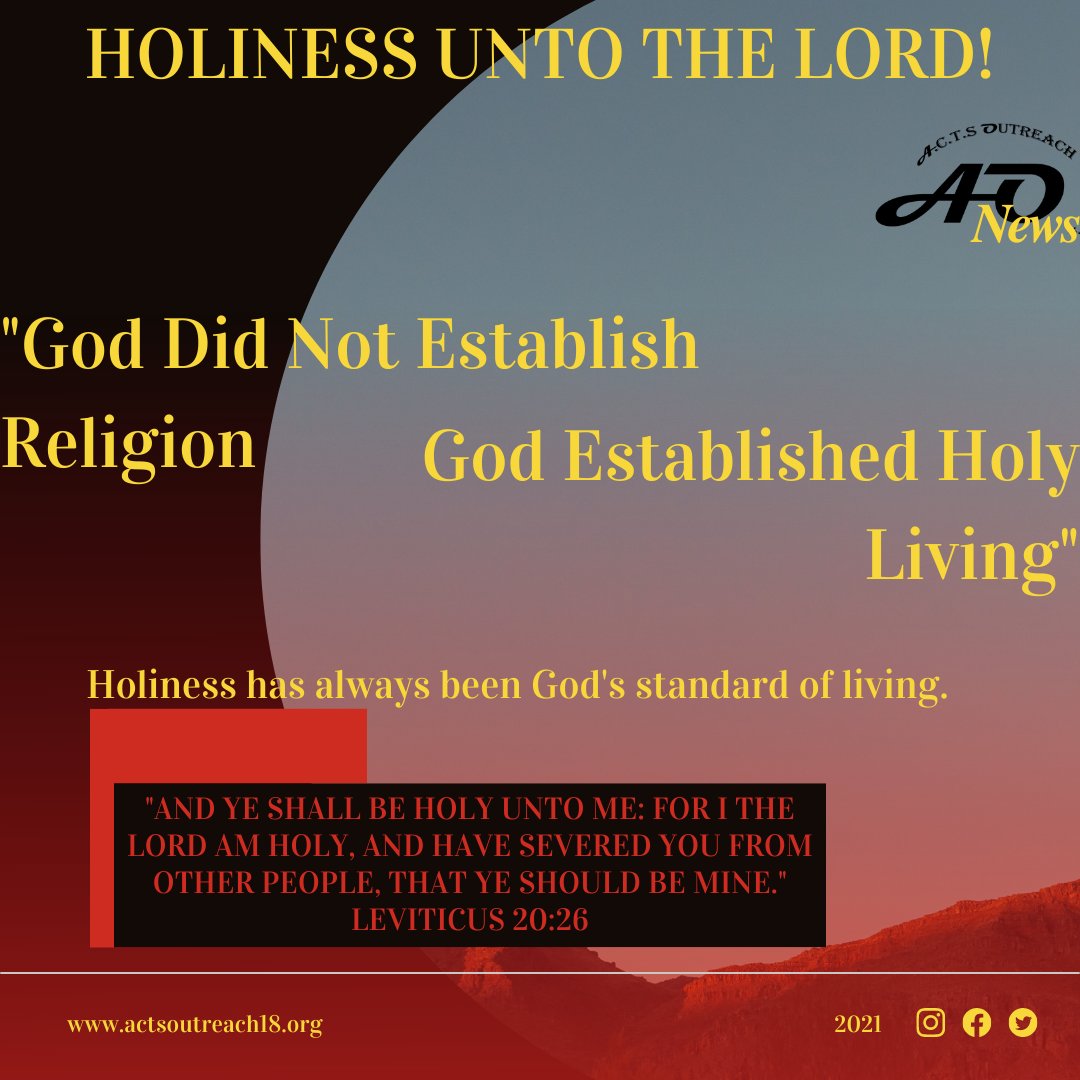 Acts1v8's tweet image. Holiness is Right!
I know it’s peculiar and not often spoken of in our society but it is still right!! #Selfexam @Acts Outreach Ministries