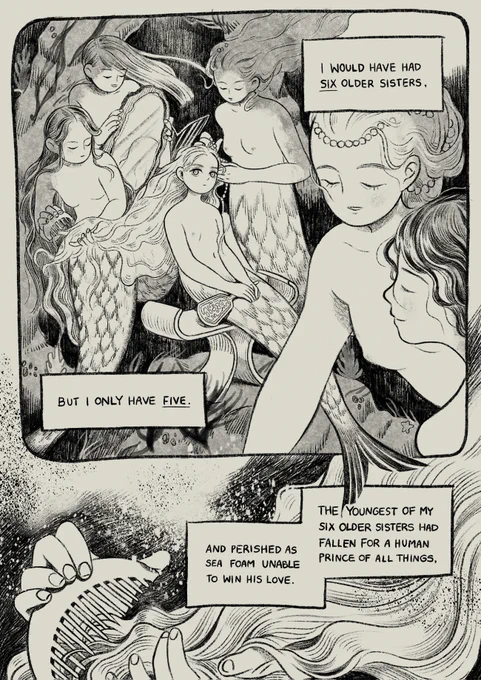 One month left until @SBComicsFair!
I'll be debuting "Love Condemns Her", a speculative spinoff of the original The Little Mermaid by Hans Christian Anderson.

(Read right to left.) 