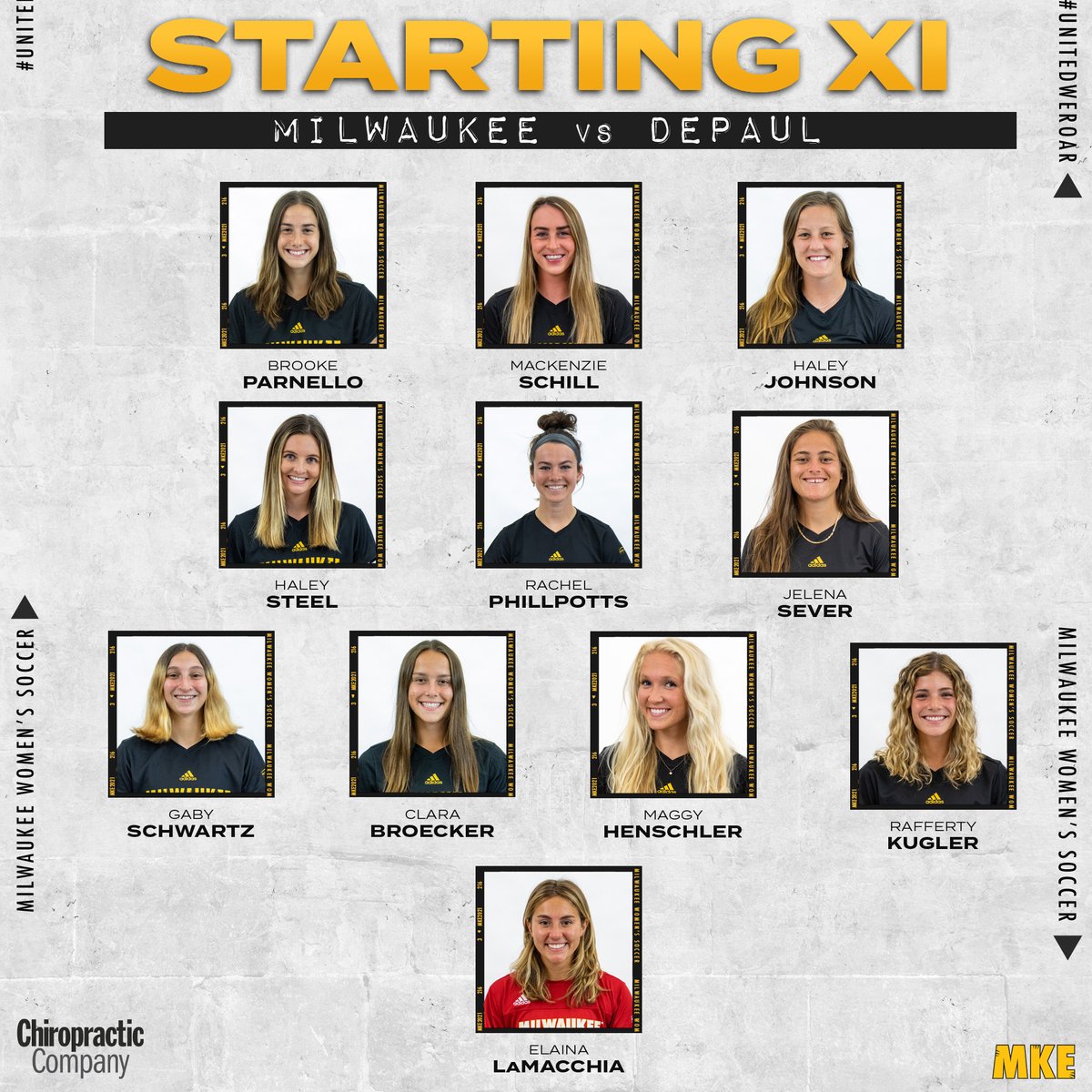 We are set to go against <a href="/DePaulWSOC/">DePaul Women’s Soccer</a>‼️ 

The Starting XI, presented by <a href="/ChiropracticCo/">Chiropractic Company</a> is below! 👇