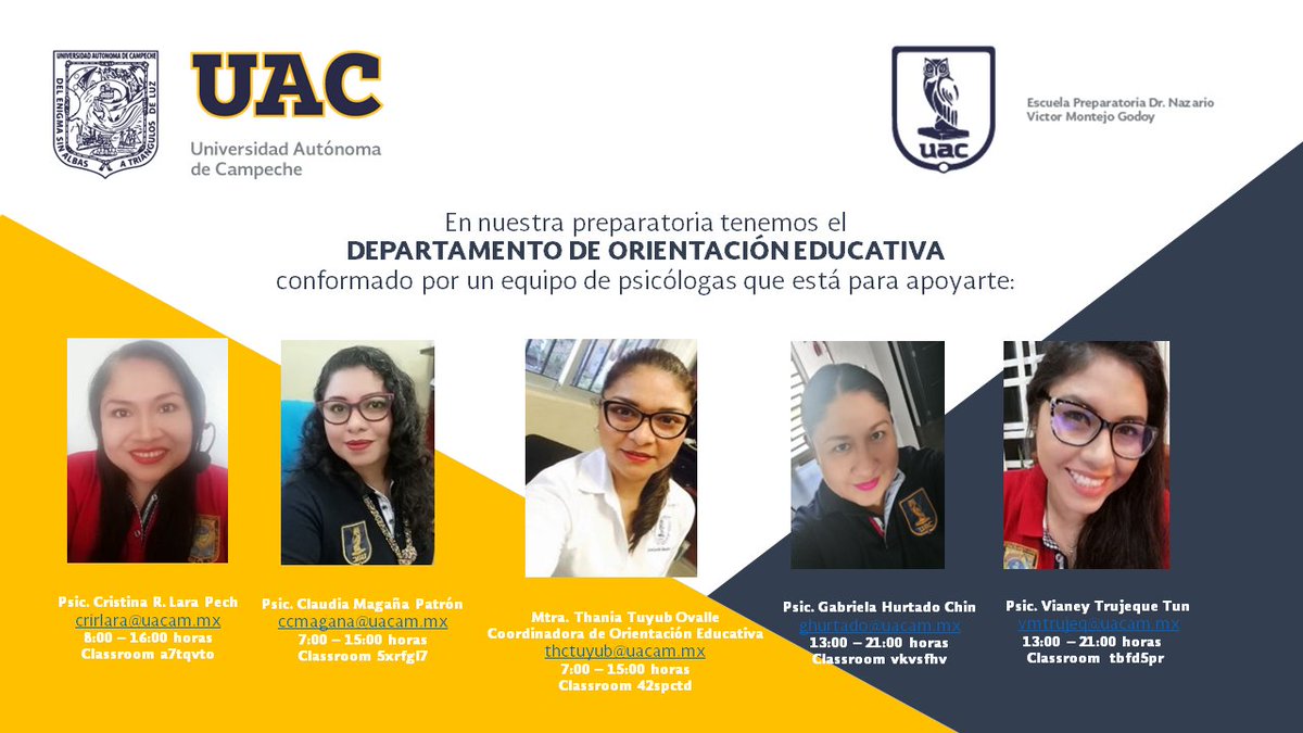 nvmguacam's tweet photo. El Departamento de Orientación Educativa de nuestra preparatoria cuenta con un equipo de psicólogas para brindar atención integral a nuestros estudiantes.
Horario de Atención:
Lunes a viernes de 7:00 a 21:00 horas https://t.co/U4qaiy9gzz