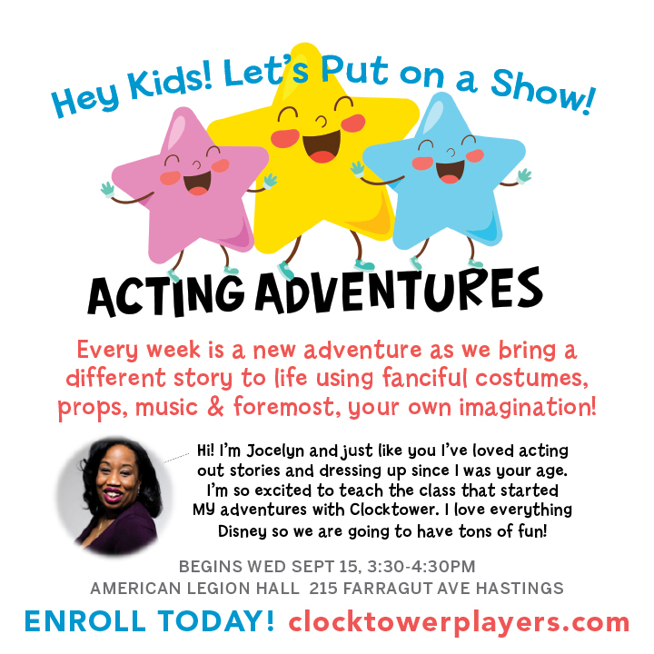 CTPlayers's tweet photo. Hey Kids! Let's put on a show! Registration open. #IrvingtonNY #HastingsNY #ArtsW #ActingAdventures #Westchesterkids - [Campaign URL] https://t.co/Fotq05YUnb