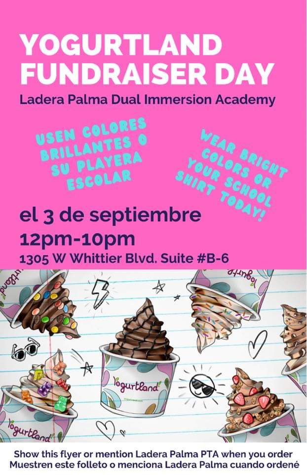 LaderaPalmaPTA's tweet photo. Tomorrow! Come join us. Show this flyer or mention Ladera Palma PTA https://t.co/CHyk8UPSck