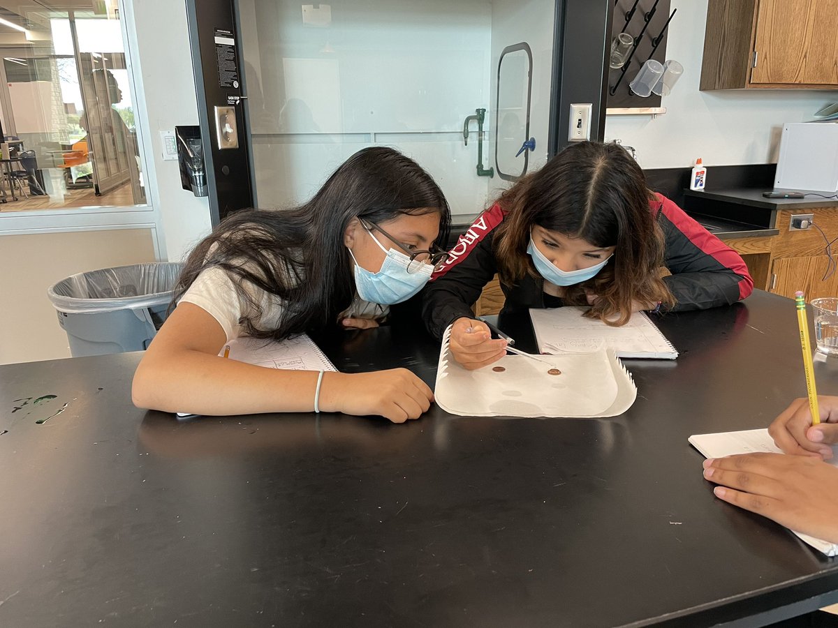 Sciencewithmrse's tweet photo. I’ve never seen such intense focus until today lol penny drop lab was a success!! https://t.co/mCkGCMHyxD