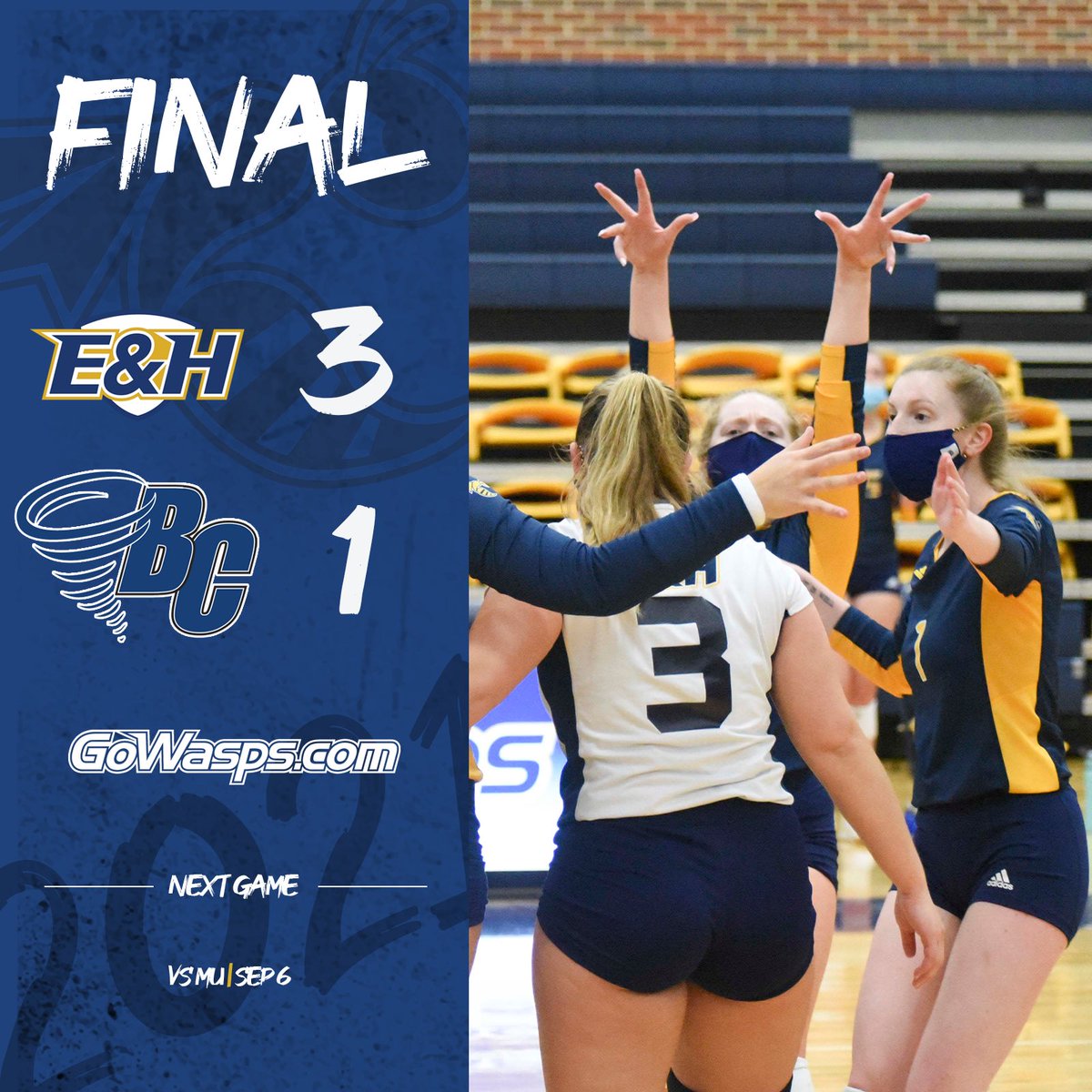 GoWasps's tweet image. Brevard falls to @ehcvolleyball in 4 sets for the Wasps’ first win of the season! 👏🏐🐝 
#GoWasps | #BlueCollarGoldStandard
