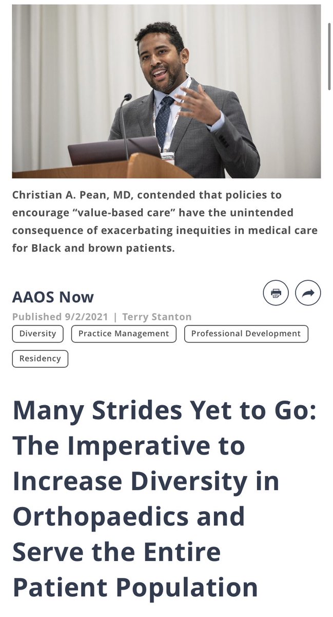 aaos.org/aaosnow/2021/t…

Great to see <a href="/AAOS1/">AAOS</a> highlighting our symposium on racial disparities. All the panelist insights were compelling and critically important. #medtwitter #orthotwitter <a href="/doc_sarcoma/">Dr. Alysia Kemp</a> <a href="/t_mac127/">Toni McLaurin</a> <a href="/doctabrooks/">Jaysson T. Brooks, M.D.</a>