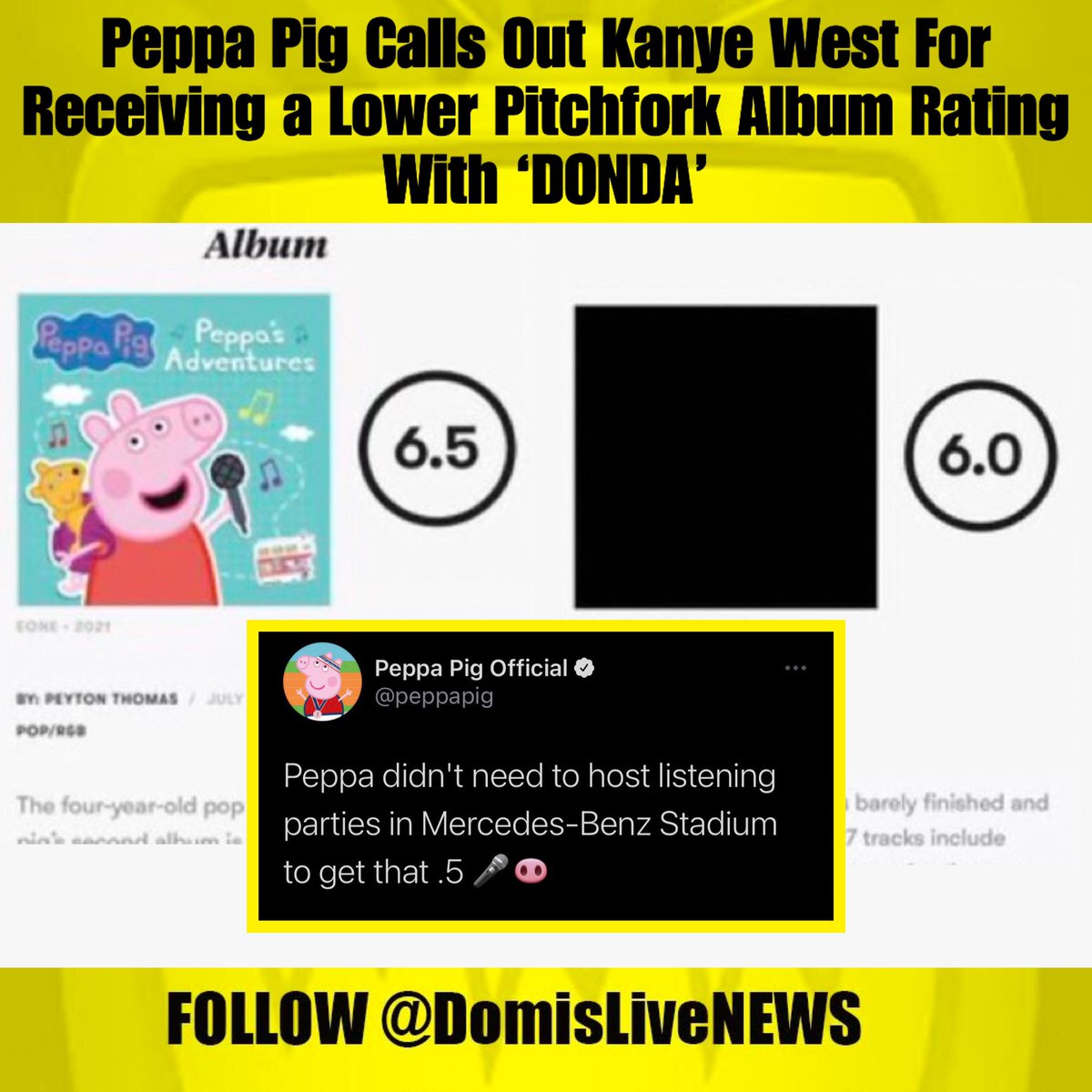 Peppa Pig Throws Shade At Kanye West for Scathing 'Donda' Album Review