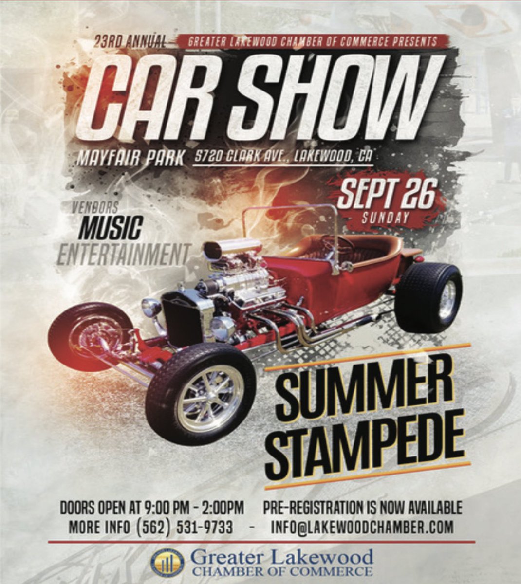 Join us on Sunday, September 26th for our 23rd Annual Summer Stampede Car Show from 9am-2pm at Mayfair Park! Driver, vendor and sponsor spots are still available at bit.ly/SSCS2021.