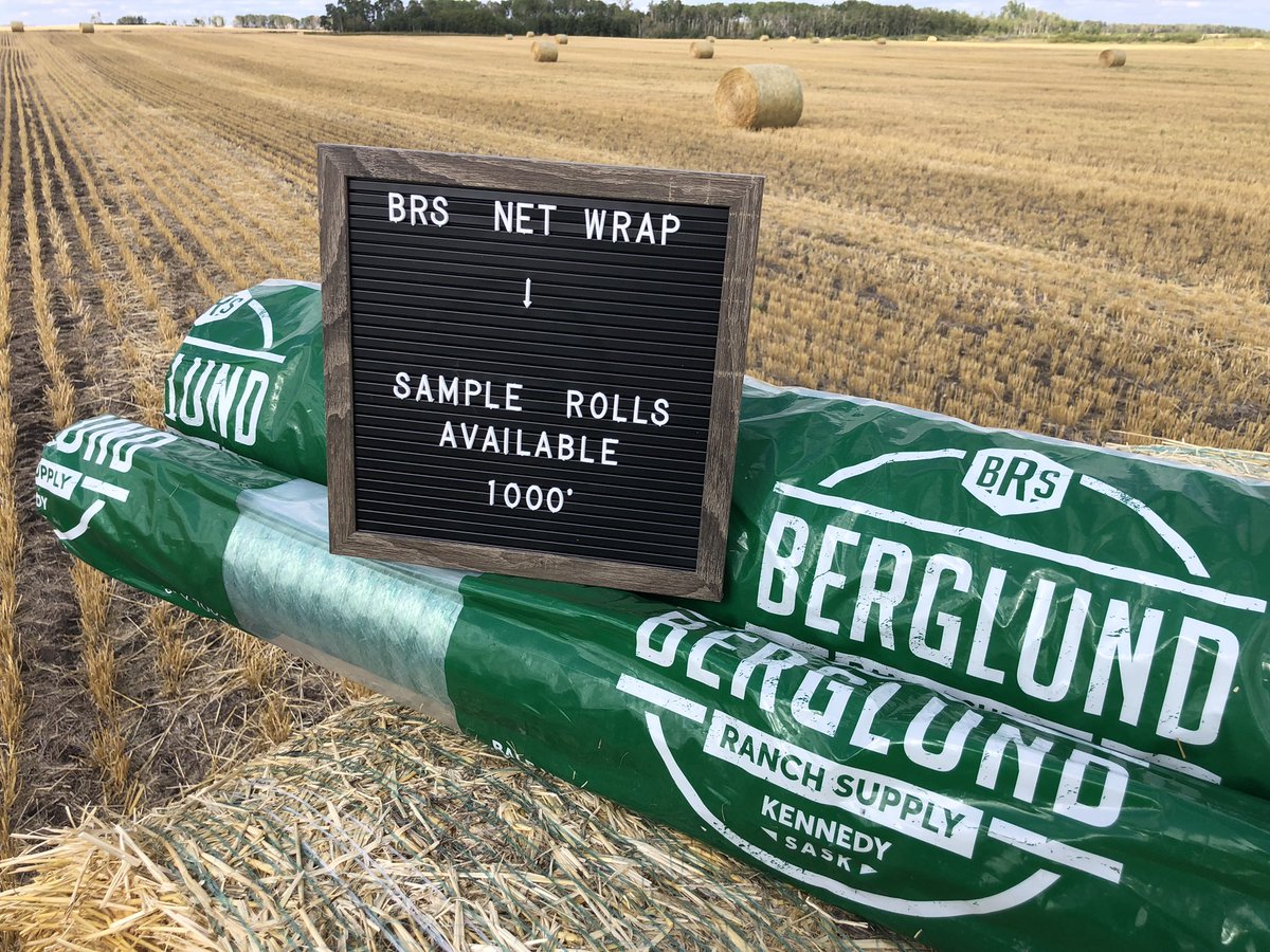BerglundJody's tweet photo. BRS is here to help you ‘wrap’ up your baling season. Secure your net wrap for 2022. The price won’t last.
It’s suitable for all makes of round balers.
Try one of our sample rolls this fall.
#netwrap #hay22 #strawbales #roundbales #BRS #saskag #agriculture #ranchingsask https://t.co/fKfC9ElG67