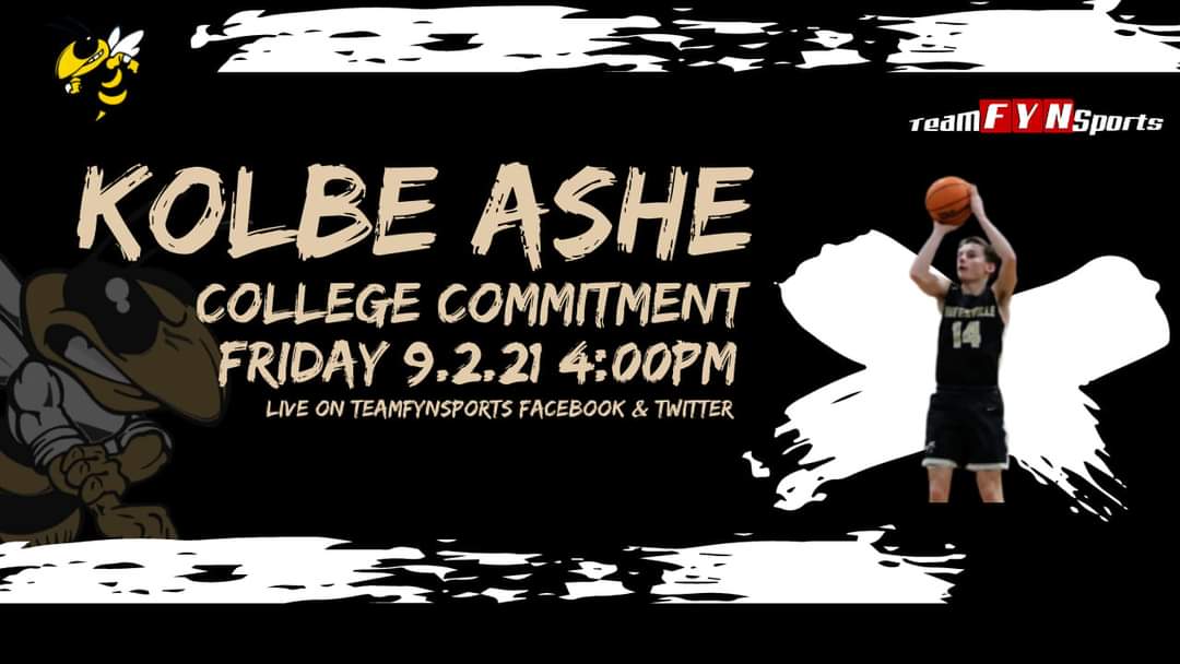 Tomorrow at 4:00pm Hayesvilles Kolbe Ashe will announce where he will play basketball for the next 4 years! Don't miss Kolbes commitment at 4:00pm live on teamfynsports Facebook! <a href="/kolbeashe/">Kolbe Ashe</a>