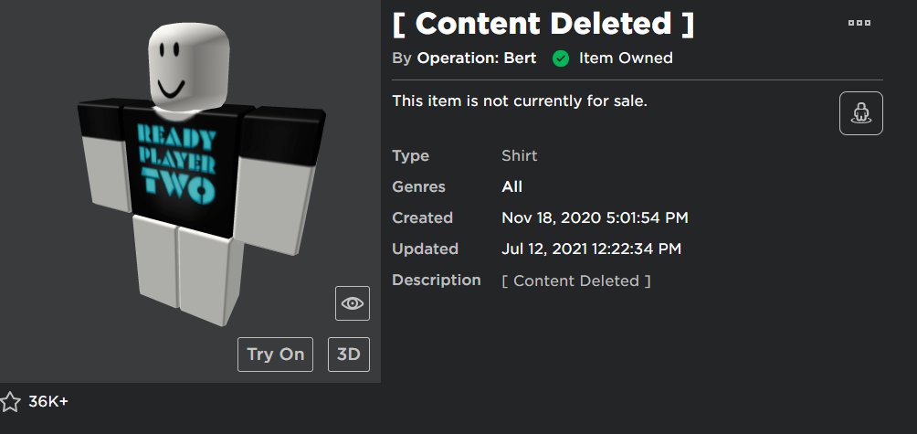 Lol why did roblox content delete the ready player two shirt https://t.co/0z0dQocXNX