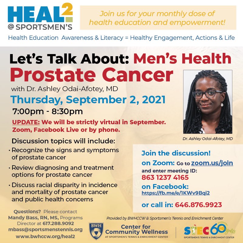 Ashley Odai-Afotey, MD (@ashleyodai) on Twitter photo Loved sharing about prostate cancer <a href="/stec_tennis/">Sportsmen's Tennis & Enrichment Center</a> via the community health, education, awareness and literacy (HEAL) organization! Loved sharing about prostate cancer <a href="/stec_tennis/">Sportsmen's Tennis & Enrichment Center</a> via the community health, education, awareness and literacy (HEAL) organization!