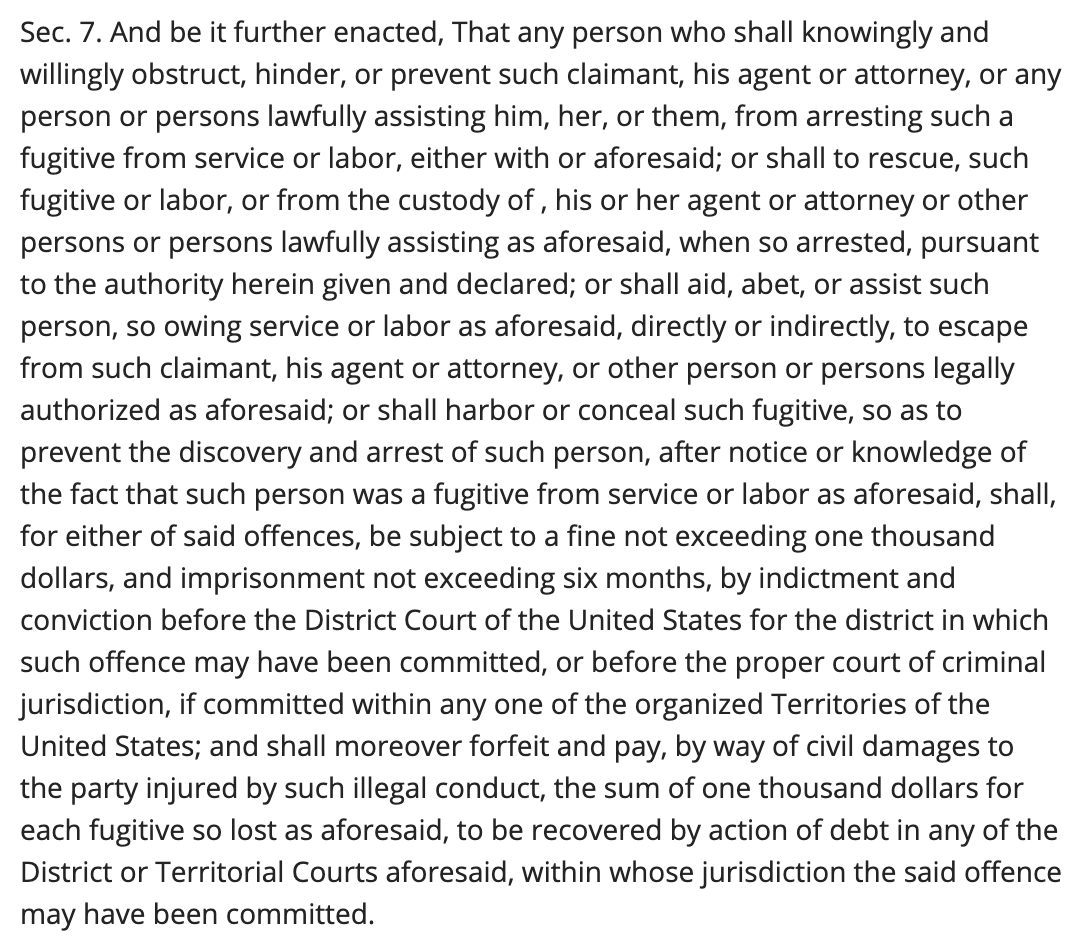 mattblaze's tweet photo. The Texas abortion bounty law has much in common with the Fugitive Slave Act of 1850.

https://t.co/RLPX2LxXB7 https://t.co/6G8G80JPmq