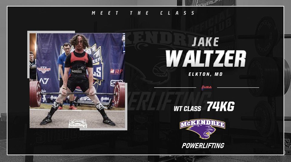 Next up we have Jake Waltzer 

Hometown 🏡: Elkton, MD
Year: Freshman
Major 📚: Marketing and Sport Management 
Favorite lift 🏋️‍♀️: Deadlift 
Interesting Fact: 🧐 He has seen Kevin Hart perform live. 

#mckendreemonsters #mckendreepowerlifting