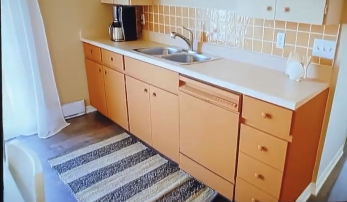 Ok ok sorry but they painted the dishwasher entirely *the buttons too* 😅🤯 #MotelMakeover #donttrythisathome