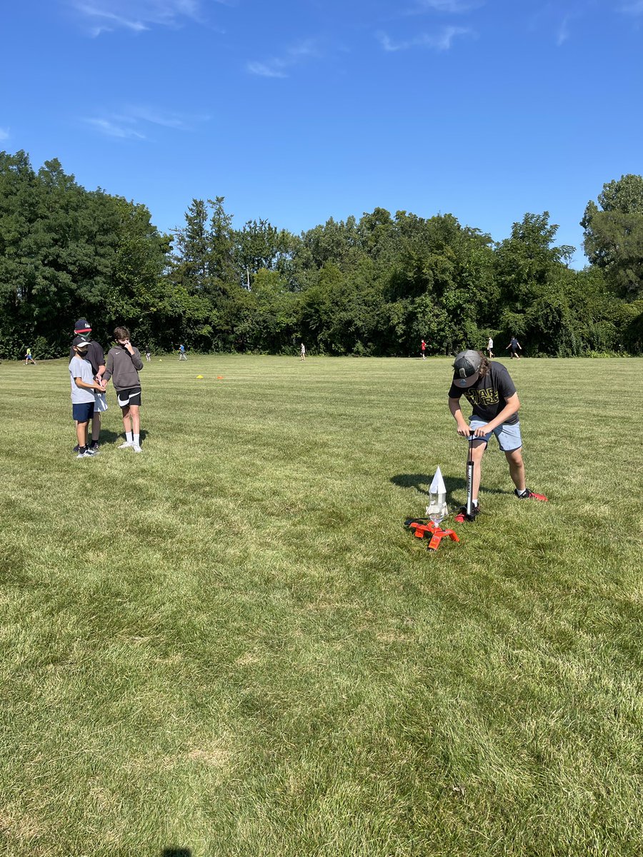 Flying water bottle rockets is always a favorite for STEM2 students! The better your design, the higher your flight! #STEMed #PLTW #WeAre54
