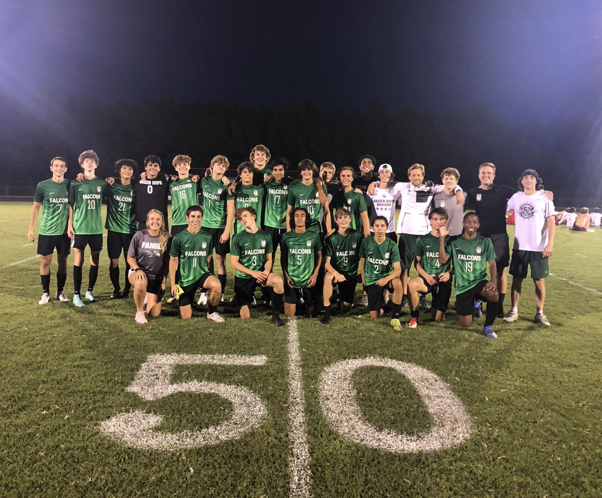 greenhopeatc's tweet photo. What a great night to watch some GH Soccer! Both Falcon squads, JV and Varsity, won in style against Ashley. Really proud to be on the sideline tonight. ⚽️ #GHWins #GHSportsMed #SidelineLife https://t.co/1YJptIrvt9