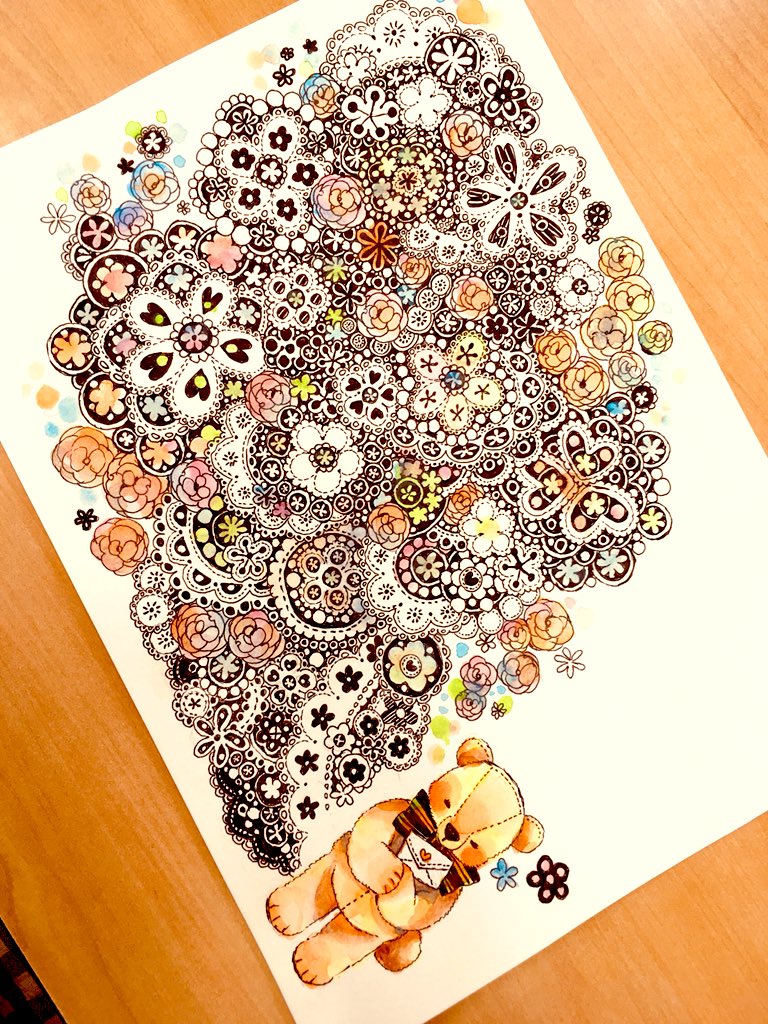 ココロハナノ على تويتر 花の想い 創作 アナログ 水彩 ボールペン画 ココロハナノ على تويتر 花の想い 創作 アナログ 水彩 ボールペン画