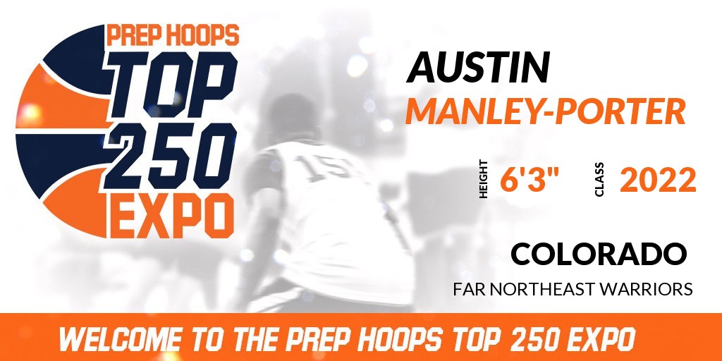 PHTop250Expo's tweet photo. Welcome Class of 2022 Austin Manley-Porter (@austin9139) of Far northeast warriors HS to the @PrepHoopsCO Top 250 Expo @ Gold Crown Fieldhouse. 

🔥🏀 #PHTop250 🏀🔥

Register NOW! 👇  
https://t.co/441RhGt7yB https://t.co/LnzadI3aAv
