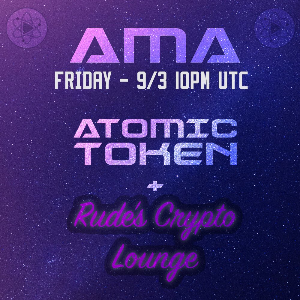 AtomicTokenBSC's tweet image. Next AMA #atomictoken #BSCGems #atomicgallery #NFTLAUNCH