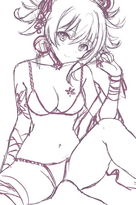 いいねRT感謝です!

需要があるか分かりませんが
ペン入れに入る直前のラフを載っけときます。
完成絵とは微妙な違いがありますね🤩 