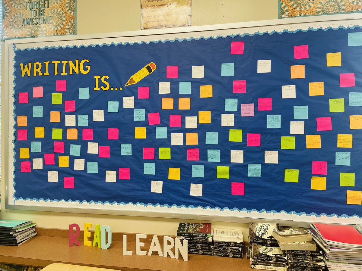 TeachLife_inMid's tweet photo. Today for our opener, my writers discussed and reflected on what Writing means to them. "Writing is..." Great responses! #driveinstruction #wewrite #ELAisLit #writingmatters #journaling #motivate #twitterteacher #teachingINthemiddle #writingIS ๐๐ญ๐ฃ๐ https://t.co/GSfBbAS2zu