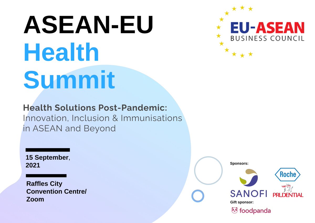 Join us for a look into Health in modern society - from the #pandemic to #healthyageing; from preventing the sale of #illicitmedicines to new #digitalhealth tools, & more. Guests joining virtually will receive a $10 voucher, courtesy of foodpanda.
mailchi.mp/eu-asean/asean…