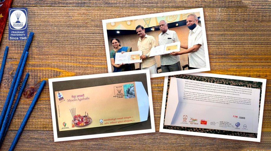 AiamaIndia's tweet photo. On India's 75th #IndependenceDay, @CPMGKARNATAKA has delivered a limited release of #postal covers to honor Mysore #Agarbathi being granted a Geographical Indication status. The #GIStatus will not only #empower but also help gain more traction globally. https://t.co/aekx3qGIPn