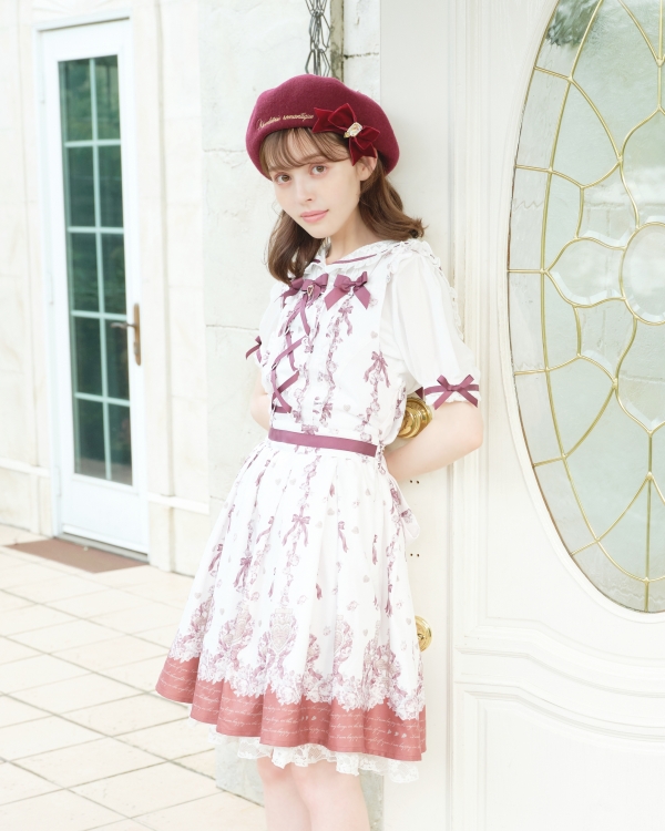 LIZ LISA 天使柄 ジャンパースカート ピンク ノースリブラウス セット LIZ LISA - 新品タグ付き リズリサ 天使柄ジャンスカ ブラウス