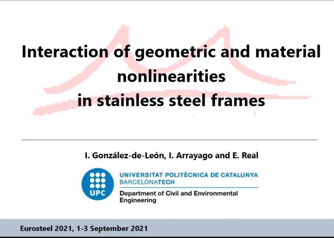 Today we will be presenting at#Eurosteel2021 many topics that have been developed in #Pinox Interacion of the geometry and material nonlinearities in stainless steel frames.