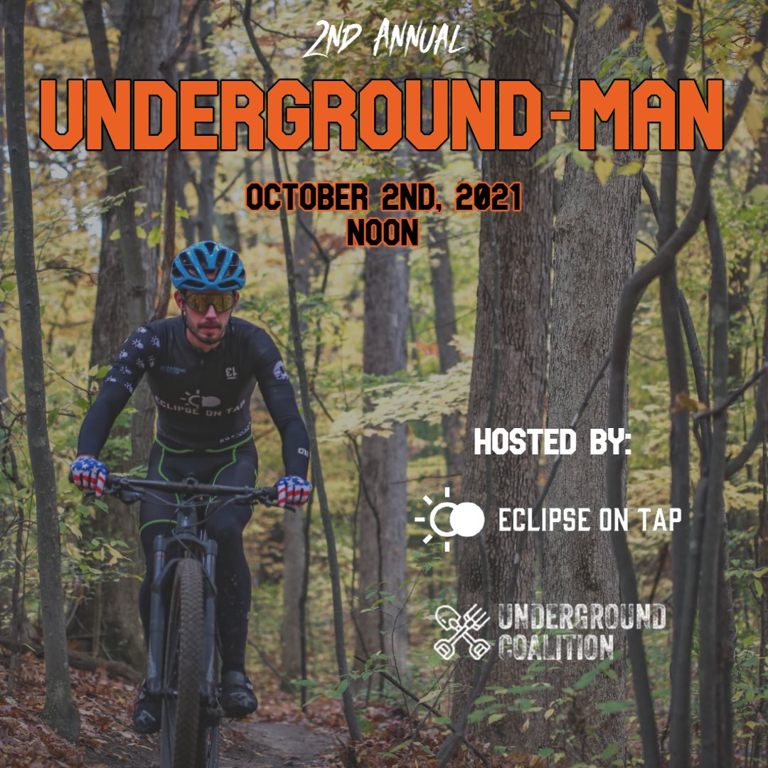EclipseOntap's tweet photo. The 2nd annual UNDERGROUND-MAN hosted by @eclipseontap is upon us! Swipe through to learn about the event at The Underground trail coming up on 10/2. DM us for additional details or questions. Background photos by @RMeendering #undergroundman #getoutlookup #space #beer #podcast https://t.co/4lWoh8TU7v