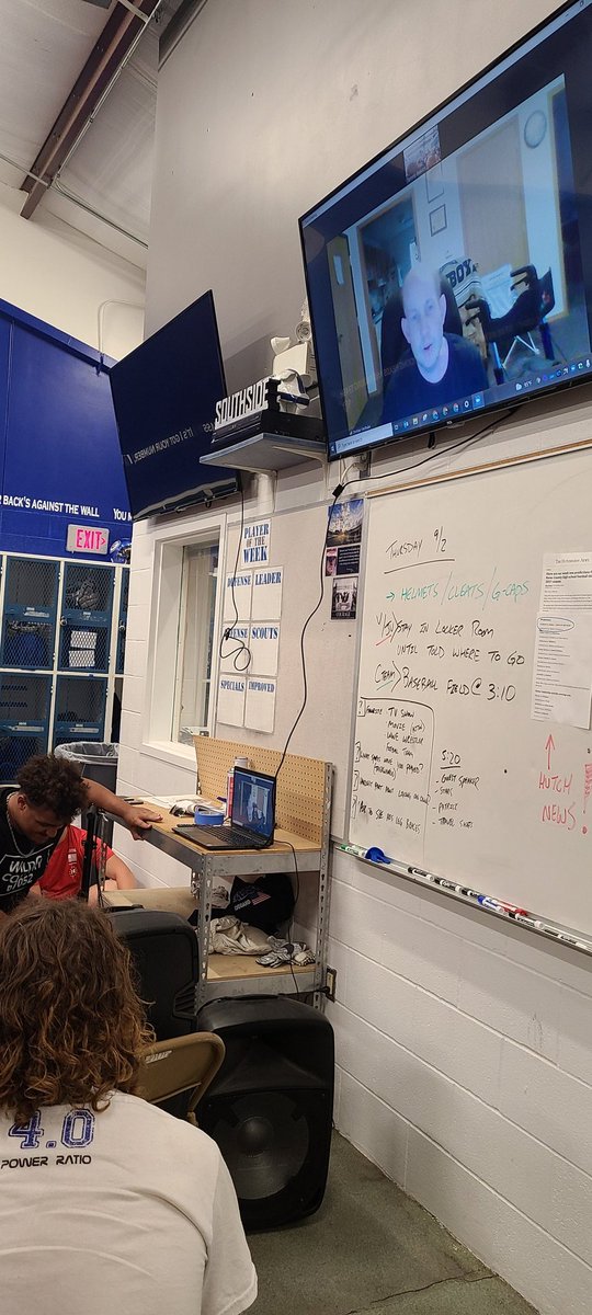 coach_beason's tweet photo. Big shout out to Christian for being our special guest speaker via Zoom tonight. He is a STUD with a great message - "Live everyday to the fullest and never give up!"
#WakeUpRunning
@GoddardLionFB https://t.co/qww1kwMxlq