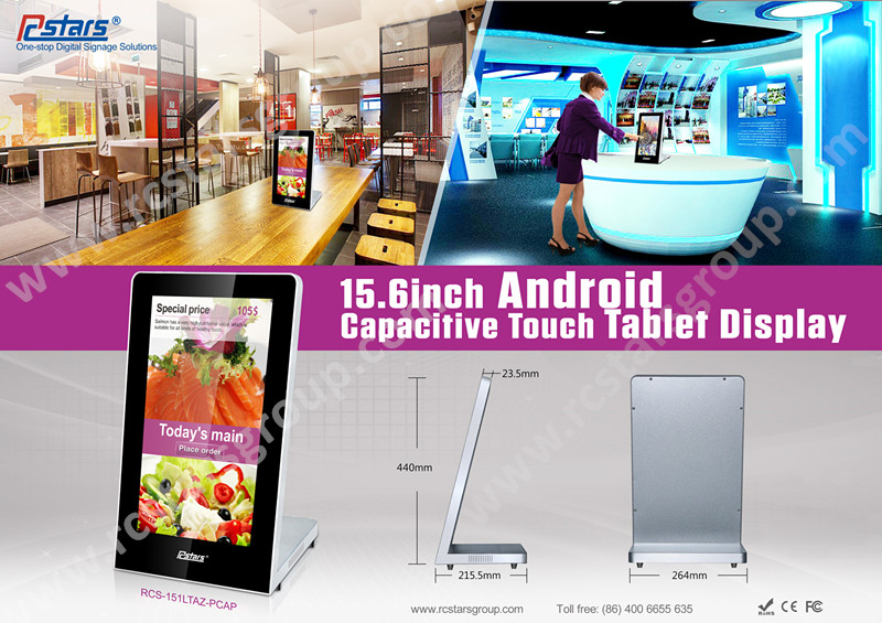 15.6" L Shape Android Touch LCD Display:
***Beautiful Iphone Style With Round Corner
***Smooth Surface With Flat Screw
***Smart Ten Point Capacitive Touch
***Android OS And Supports 1080P HD Video/Pictures/Documents
***WiFi/WLAN/SD/USB Inputs
***Two sizes is optional