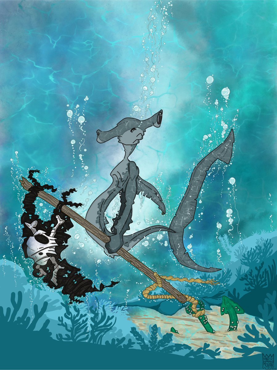 MoranMarek's tweet image. Hammerhead Shark concept art by Marek Moran. On Instagram @ marek_grrraphics or marekgrrraphics.com. #sasquatchbooks #littlebigfoot #digitalarts #childrensbooks #ocean #sealife oregoncoast #sharks #illustration #penguinbooks #pirates #marekmoran #marekgrrraphics #seacreature