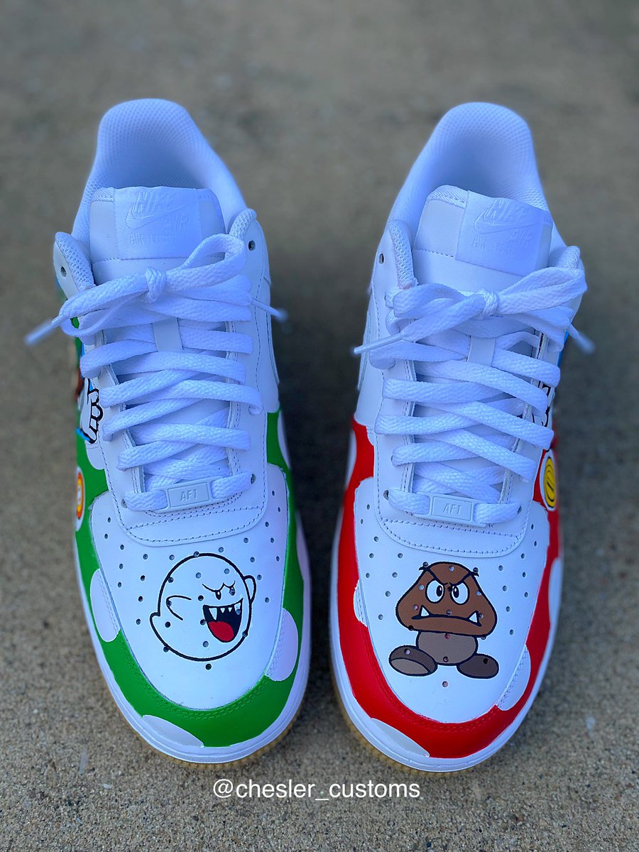 Chesler_Customs's tweet photo. Requested Mario & Luigi customs, who else would wear these? ππ₯ #mario #luigi #nike #entreprenuer #customshoes #sneaker #sneakerart #shoecustomizer https://t.co/QIlefb8qXS