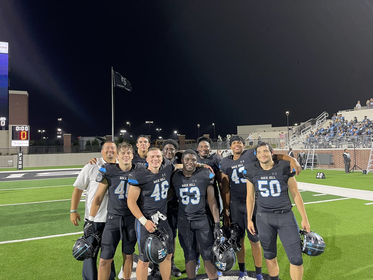 CoachBradClark's tweet photo. Great way to honor our @RockHillFB1 Seniors tonight with a 61-0 victory! So proud of this DL group of how far they’ve come and excited about where we are going! So much hard work invested by this group! Way to trust the process! #M1NDSET #FightRockFight https://t.co/mL0qkA3TbD