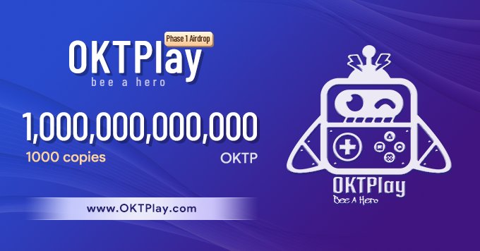 🔥OKTPlay - Airdrop🔥

🔁Like &amp; Retweet this post 

💎 Follow <a href="/OktPlay/">OKTPlay</a>

💎 Join: bit.ly/2WO9upq

💎 Comment OkexChain Address

💥Reward: Total 1,000,000,000,000 $OKTP Airdrop

#Airdrop #ShibaInu #Airdropalert #OKTPlay #BSCGems #BSC #BabyDoge #BNB #doge #Shib #Airdrop_Exp