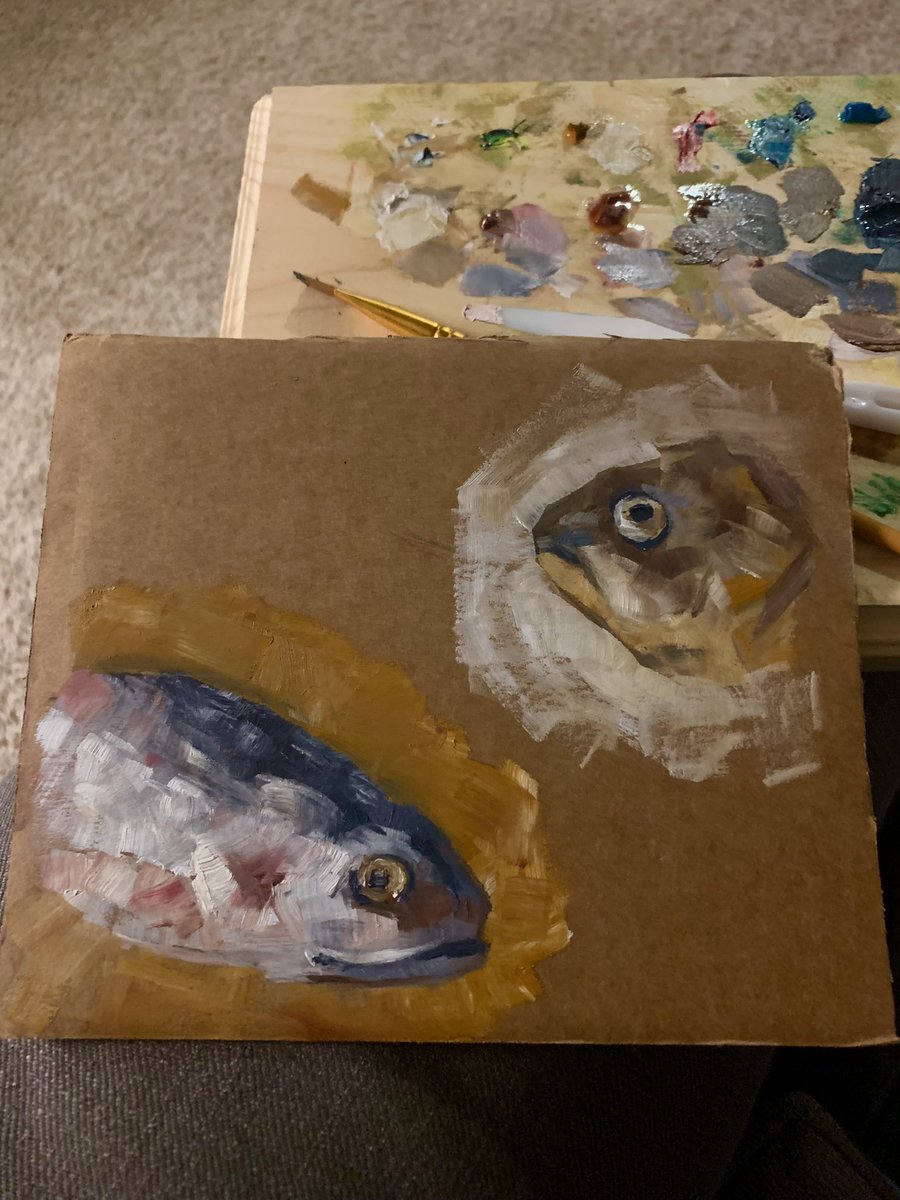 pixelpicking's tweet photo. oil on cardboard. I don’t know what it is about fish but i love painting them.
#oilpainting #oilpaintings #oilpaint #oiloncardboard #contemporaryart #contemporarypainting #paintingseptember #fishpaintings #cardboardart #paintingoftheday #artlover #expressivebrushwork https://t.co/wiNDpot4et
