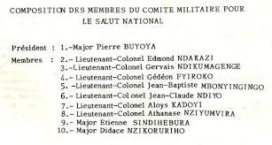 Ikiriho's tweet photo. 🔴 Le 3 septembre 1987. Il y a 34 ans, Pierre Buyoya devient président du #Burundi à la suite d'un putsch contre Jean-Baptiste Bagaza et instaure la Troisième République. 
📸A la tête du Comité Militaire pour le Salut National -Ingarukiragihugu- composé de 31 officiers,tous Tutsi https://t.co/7HX5ejzUiW