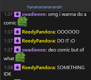 pan and i r just hangin out in hams chat (like end of jan 2021 LMFAOO i had this scheduled)