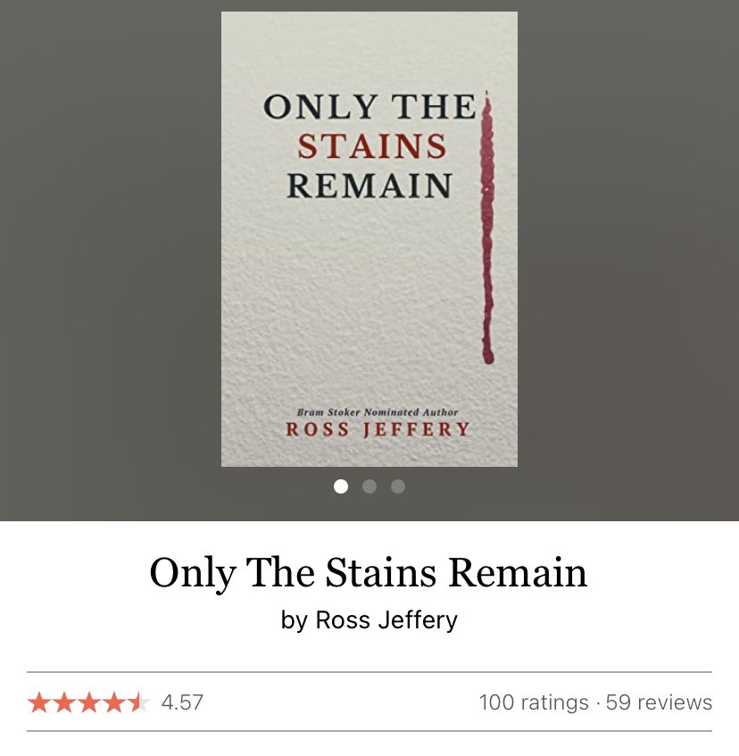 Huge news - ‘Only The Stains Remain’ just hit 100 reviews on <a href="/goodreads/">Goodreads</a> with a 4.57 average. Why don’t you pick a copy up from Amazon and discover the darkness within… or check out more here from <a href="/CemeteryGatesM/">Cemetery Gates Media</a> 👉🏻 cemeterygatesmedia.com/2021/06/18/onl…