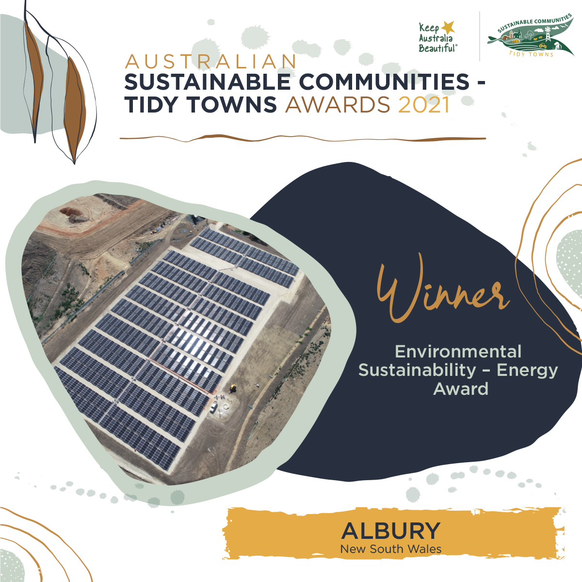 The Environmental Sustainability Energy Award goes to Albury, NSW 
#TidyTowns #SustainableCommunities #albury #alburycitycouncil @AlburyCity @bordermail @mmmtheborder @hittheborder @ABCGOulburnMurray @Radio2AY