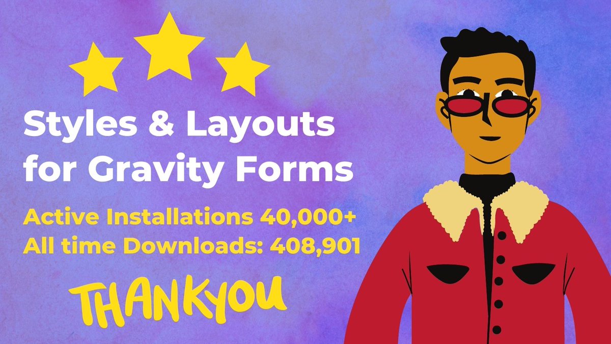 Styles & Layouts for Gravity Forms has reached 40k+ active installs milestone.🙇‍♂️
Check Here: wordpress.org/plugins/styles…
#WordPress  #GravityForms #WordPressplugin #OpenSource #ContactForms #WordPressDesign