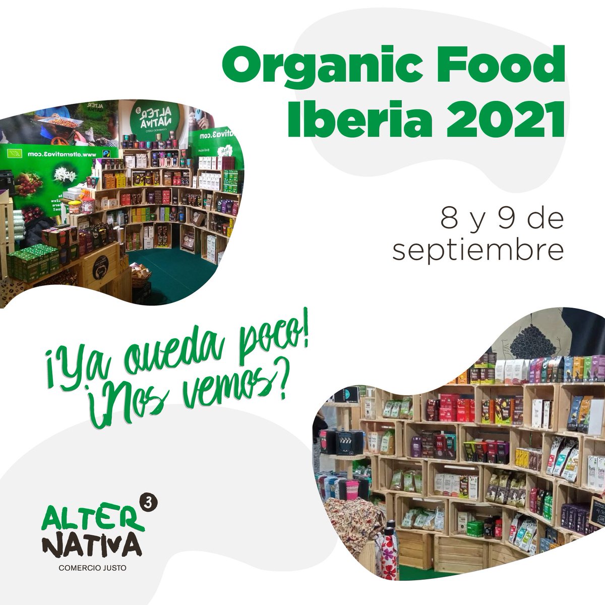 📣 ¡Ya queda poco! Los próximos 8 y 9 de septiembre estaremos en @organicfoodiberia, la feria más grande para profesionales del sector #ecológico en toda la Península Ibérica. 📍 ¿Dónde? En el hall 8 de IFEMA MADRID, en el stand 8G111. ¡Te esperamos! 🙌