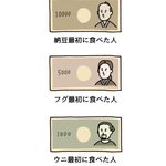 次の新札はこの人たちで決まり？最初に〇〇を食べた人たち!