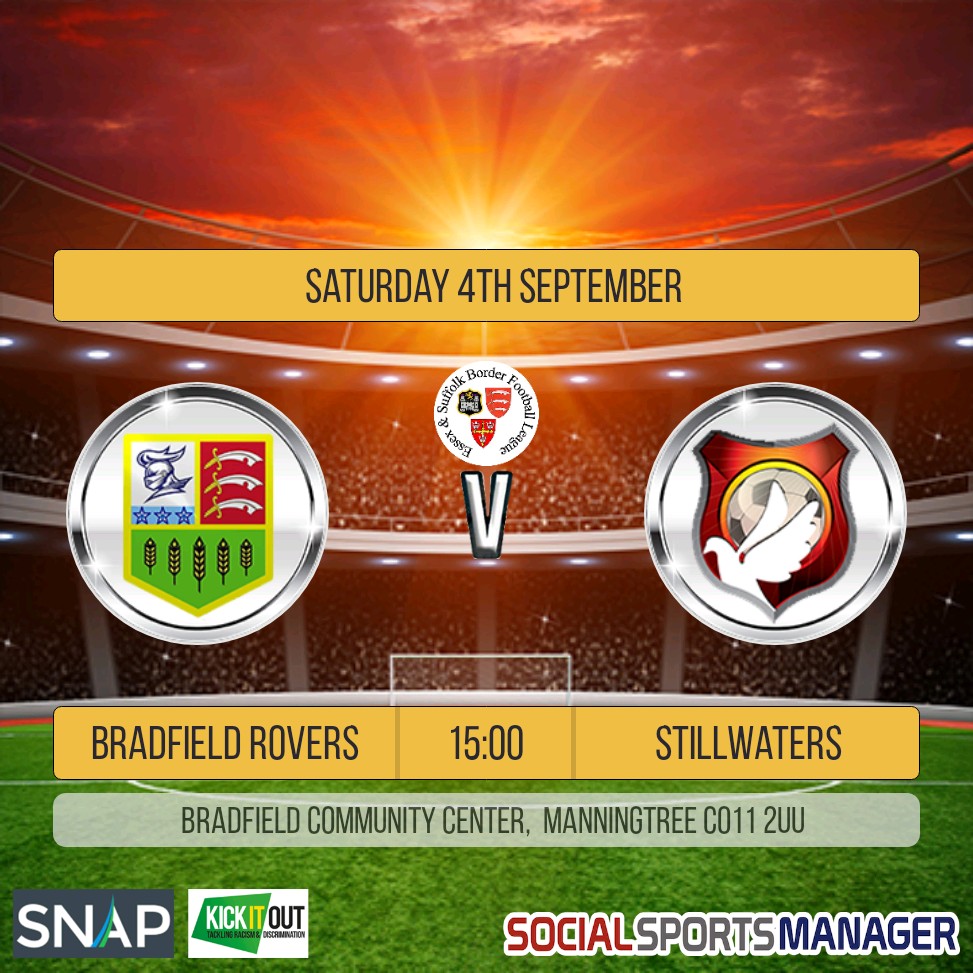 stillwatersFC's tweet photo. Our first game of the season is away against Bradfield Rovers First @BradfieldRFC. Kick off is 3pm tomorrow - don't miss it!

Come support the Stillwaters Team.

#esbl #football #footballleague #colchester #essex #sport #sports #team #teamsports #footballclub #stillwatersfc https://t.co/HKrVZ8BqoG