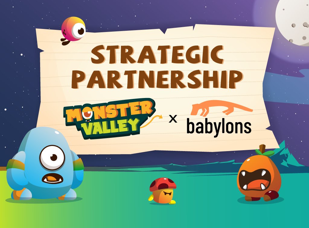 🎉 STRATEGIC PARTNERSHIP: MONSTER VALLEY X BABYLONS 🎉

The Monster Valley game asset NFTs and enable secondary sales on Babylons.

👉View the collection: app.babylons.io/monstervalley?…