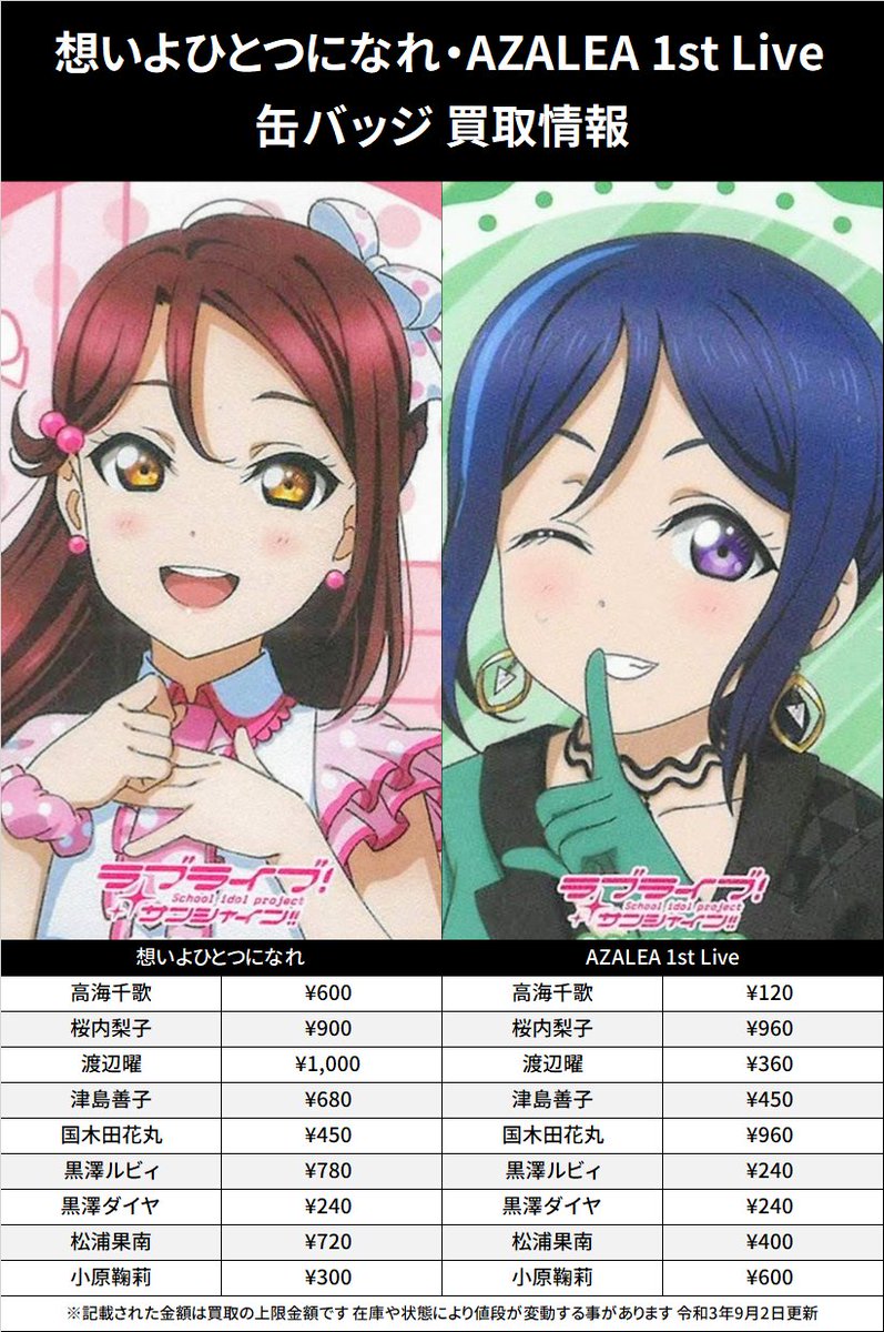 ラブライブサンシャイン Aqours 津島善子 1st缶バッジ Amazon.co.jp