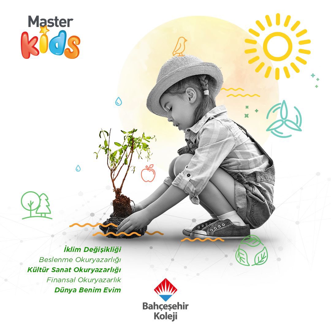 “#MasterKids”;
Okul Öncesi Eğitimde, çocukların iklim, doğa, kültür, sanat, bilim alanlarında kendini yetkinleştiren, farkındalığını geliştiren, öğrendiklerini hayata geçiren ve diğer insanlarla da paylaşan bireyler olmasını amaçlayan bir eğitim programıdır.

#bahçeşehirkoleji