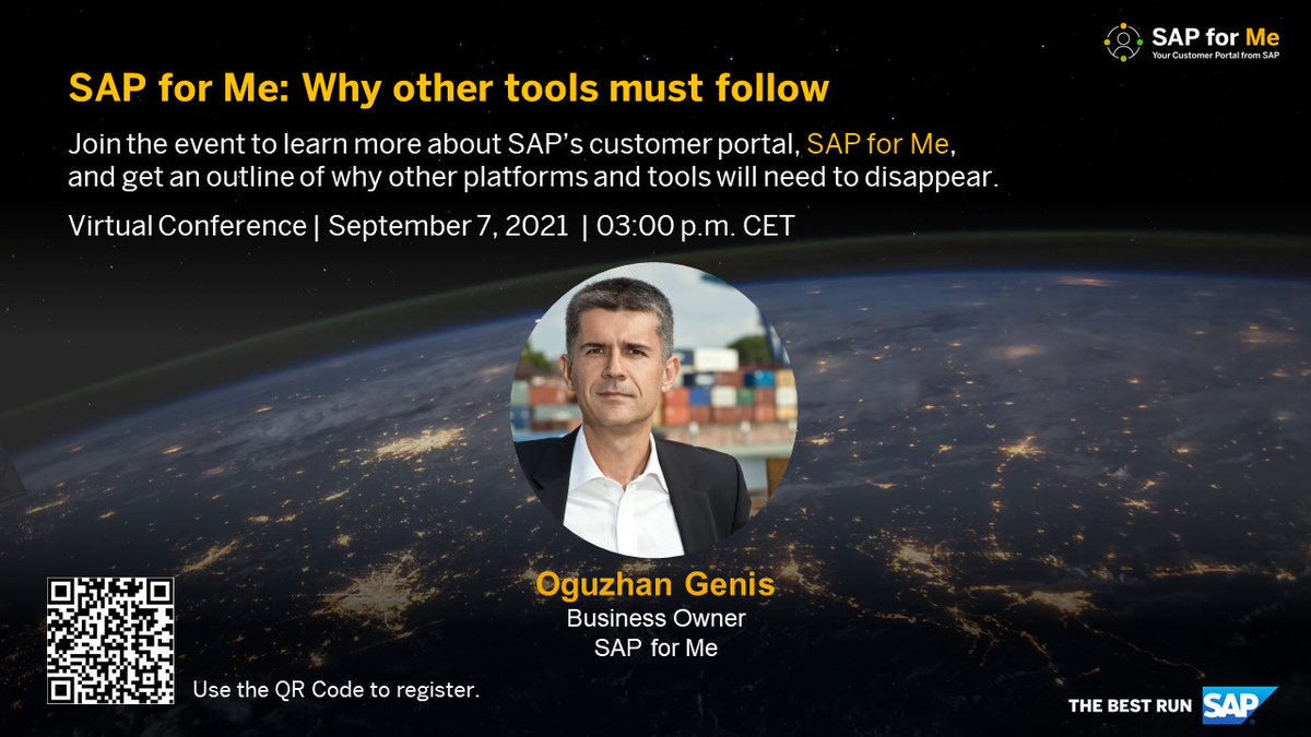 I would like to invite you to my next webinar. In this session I will provide an overview about SAP for Me, the Customer Portal from SAP and outline why other platforms and tools, e.g. ONE Support Launchpad and Cloud Availability Center will need to disappear.
#sapforme #digital