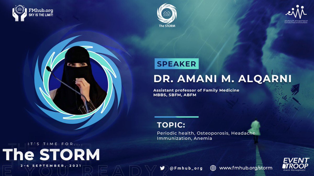 Fmhub_org's tweet photo. #يحدث_الآن 

🌪Day 2

🌪 PERIODIC HEALTH, OSTEOPOROSIS, HEADACHE, IMMUNIZATION, AND ANEMIA

🌪 Dr. AMANI M. AL-QURNI.

 #TheStorm 

#Study_Together

#Sky_Is_Home https://t.co/rRhtBZ7guz